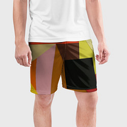 Шорты спортивные мужские Геометрическое множество разноцветных фигуры, цвет: 3D-принт — фото 2