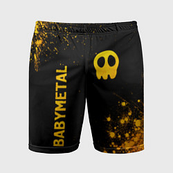 Мужские спортивные шорты Babymetal - gold gradient: надпись, символ