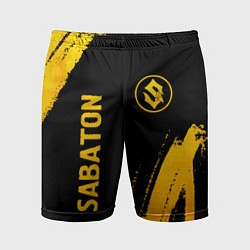 Мужские спортивные шорты Sabaton - gold gradient: надпись, символ