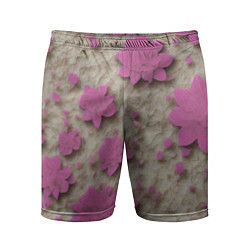 Шорты спортивные мужские Розовые цветы объемные, цвет: 3D-принт