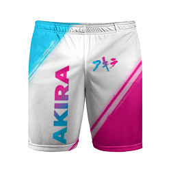 Мужские спортивные шорты Akira neon gradient style: надпись, символ