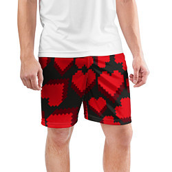 Шорты спортивные мужские Pixel hearts, цвет: 3D-принт — фото 2