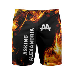 Мужские спортивные шорты Asking Alexandria и пылающий огонь