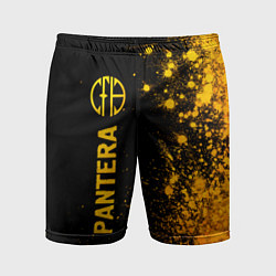 Шорты спортивные мужские Pantera - gold gradient: по-вертикали, цвет: 3D-принт
