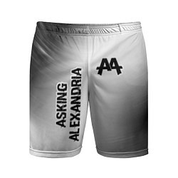 Мужские спортивные шорты Asking Alexandria glitch на светлом фоне: надпись,