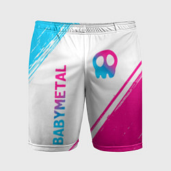 Мужские спортивные шорты Babymetal neon gradient style: надпись, символ
