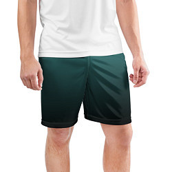 Шорты спортивные мужские Градиент зелено-черный, цвет: 3D-принт — фото 2
