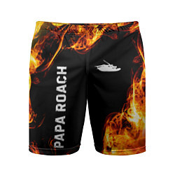 Мужские спортивные шорты Papa Roach и пылающий огонь