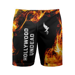 Мужские спортивные шорты Hollywood Undead и пылающий огонь