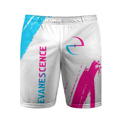 Мужские спортивные шорты Evanescence neon gradient style: надпись, символ
