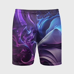 Шорты спортивные мужские Сине-фиолетовый всплеск, цвет: 3D-принт