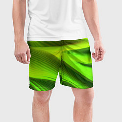 Шорты спортивные мужские Светлый зеленый абстрактный фон, цвет: 3D-принт — фото 2