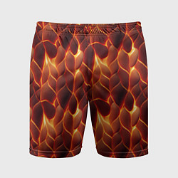 Шорты спортивные мужские Огненная мозаичная текстура, цвет: 3D-принт