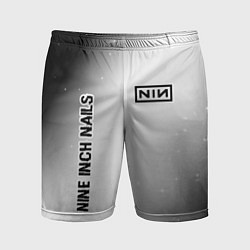 Мужские спортивные шорты Nine Inch Nails glitch на светлом фоне: надпись, с