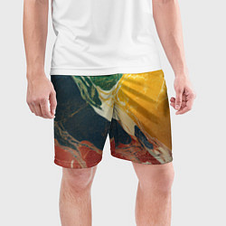Шорты спортивные мужские Мраморная радуга, цвет: 3D-принт — фото 2