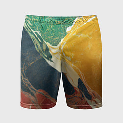 Шорты спортивные мужские Мраморная радуга, цвет: 3D-принт