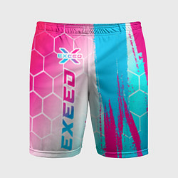 Шорты спортивные мужские Exeed neon gradient style: по-вертикали, цвет: 3D-принт