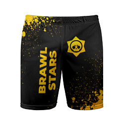 Мужские спортивные шорты Brawl Stars - gold gradient: надпись, символ