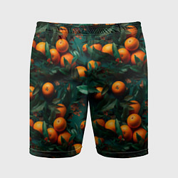 Шорты спортивные мужские Яркие апельсины, цвет: 3D-принт