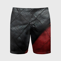Шорты спортивные мужские Черно - красная кожа, цвет: 3D-принт