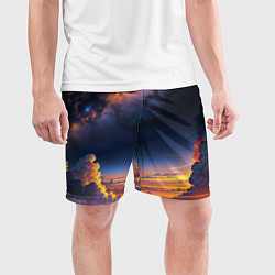 Шорты спортивные мужские Млечный путь и облака на закате, цвет: 3D-принт — фото 2