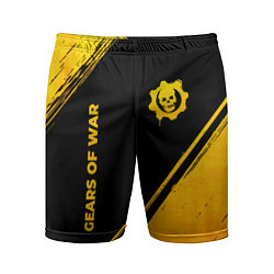 Мужские спортивные шорты Gears of War - gold gradient: надпись, символ