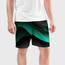 Шорты спортивные мужские Абстрактная зеленая текстура, цвет: 3D-принт — фото 2
