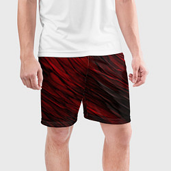 Шорты спортивные мужские Black red texture, цвет: 3D-принт — фото 2