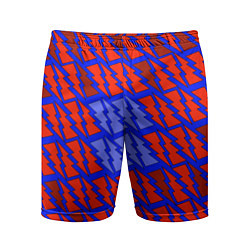 Шорты спортивные мужские Ретро молнии красно-синие, цвет: 3D-принт