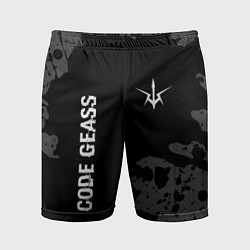 Мужские спортивные шорты Code Geass glitch на темном фоне: надпись, символ