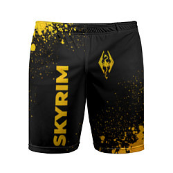 Шорты спортивные мужские Skyrim - gold gradient: надпись, символ, цвет: 3D-принт