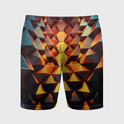 Шорты спортивные мужские Объемные кубы полигон, цвет: 3D-принт