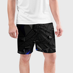 Шорты спортивные мужские Черная объемная текстура, цвет: 3D-принт — фото 2