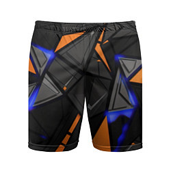 Шорты спортивные мужские Orange black style, цвет: 3D-принт