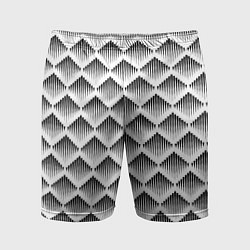 Мужские спортивные шорты Ромбы из черных треугольников