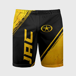 Мужские спортивные шорты JAC - gold gradient: надпись, символ
