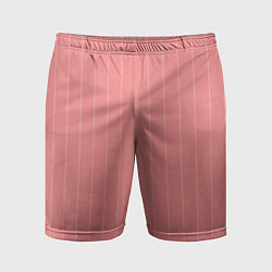 Шорты спортивные мужские Благородный розовый полосатый, цвет: 3D-принт
