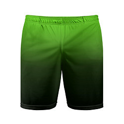 Мужские спортивные шорты Градиент ядовитый зеленый - черный