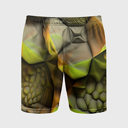 Мужские спортивные шорты Зеленая объемная космическая текстура