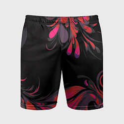 Шорты спортивные мужские Красный привкус на черном, цвет: 3D-принт