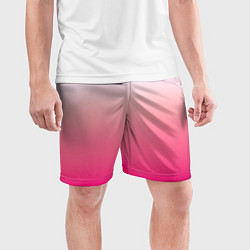 Шорты спортивные мужские Оттенки розового градиент, цвет: 3D-принт — фото 2