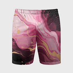 Мужские спортивные шорты Абстрактный черно-розовый мраморный узор