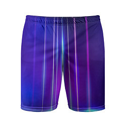 Шорты спортивные мужские Neon glow - vaporwave - strips, цвет: 3D-принт