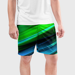 Шорты спортивные мужские Зеленая абстракция, цвет: 3D-принт — фото 2