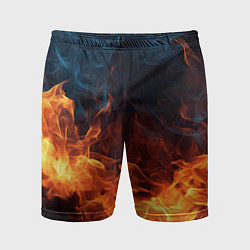 Шорты спортивные мужские Fire black background, цвет: 3D-принт