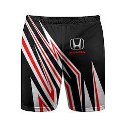 Шорты спортивные мужские Хонда - белый и красный, цвет: 3D-принт