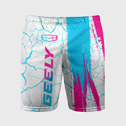 Шорты спортивные мужские Geely neon gradient style: по-вертикали, цвет: 3D-принт