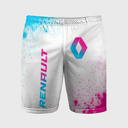 Шорты спортивные мужские Renault neon gradient style: надпись, символ, цвет: 3D-принт