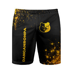 Мужские спортивные шорты Danganronpa - gold gradient: надпись, символ