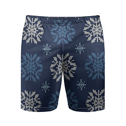 Мужские спортивные шорты Снежинки спицами - узоры зимы